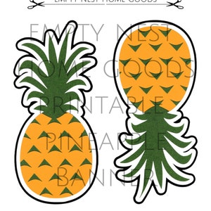 Printable Pineapple Banner, Tropical Party Digital Download, Print at ...