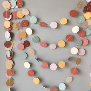 Boho Circle Garland, Muted Pastel Rainbow Decor, Neutral Nursery Decor, Boho Themed First Birthday Banner