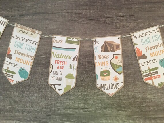 Camping Party Banner Camping Theme Party Decor Camping Etsy