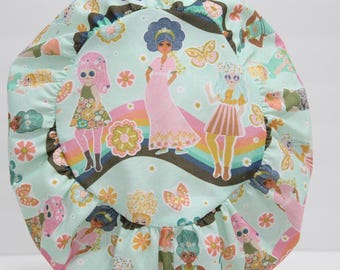 Floral Scrub Hat: Women's Euro Style OR Cap, Adjustable Cotton