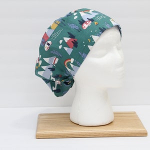 Camping Mountains Scrub Hat: Euro Style Cotton Surgical Cap