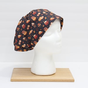 Pumpkin Spice Latte Scrub Hat, Fall Scrub Cap, Coffee Scrub Hat  Women&#39;s Euro Scrub Cap, Surgical Cap, Adjustable Toggle, OR Cap, Nurse