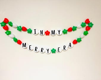 Giant In My Merry Era Friendship Bracelet,  Christmas Garland, Friendship Bracelet Decor, Holiday Prop