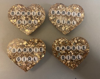 Barbie Girl Magnets, Barbie Lover Gift, Heart Magnets, birthday gift, gift for her