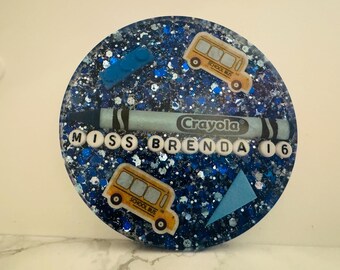 Personalized Bus Driver Gift, End of school Bus Driver Name Gift, Custom Coaster, Gift For Bus Driver, Bus Driver Paper Weight