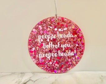 Poo Poo Heads, Vanderpump Rules Gift, Bravo Ornament, James Kennedy, Tom Sandoval, Ariana Madix, Scandoval, unique Christmas Gift,