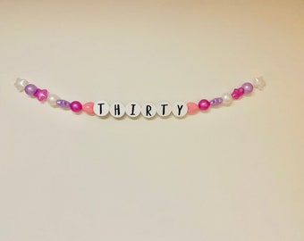 Giant CUSTOM Age Birthday Party Friendship Bracelet,  Personalized Birthday Party decor, Friendship Bracelet Decor, Birthday Banner
