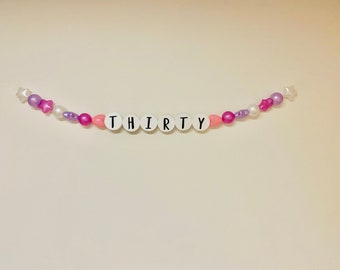 Giant CUSTOM Birthday Party Friendship Bracelet,  Personalized Birthday Party decor, Friendship Bracelet Decor, Birthday Banner