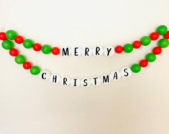 Giant Merry Christmas Friendship Bracelet,  Christmas Garland, Friendship Bracelet Decor, Holiday Prop