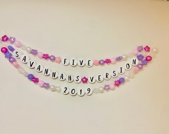 CUSTOM Jumbo Name Birthday Friendship Bracelet, Tween birthday decor, teen birthday decor, room embellishment, Friendship Bracelet Decor