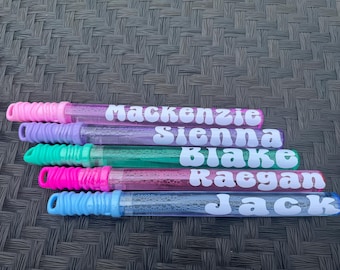Personalized bubble wands, stocking stuffer for kids, birthday party favors, bubbles, class gift, personalized toys, secret santa gift