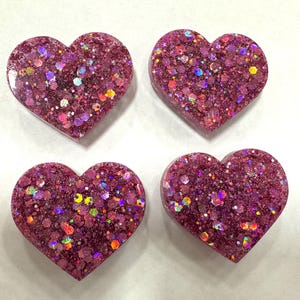 Glitter Magnets, glitter Lover Gift, Heart Magnets, birthday gift, gift for her