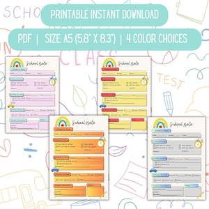 School Note Printable, Back to School Note, Printable Parent Note for School, First Day of School, Doctor&#39;s Note, A Note from Home