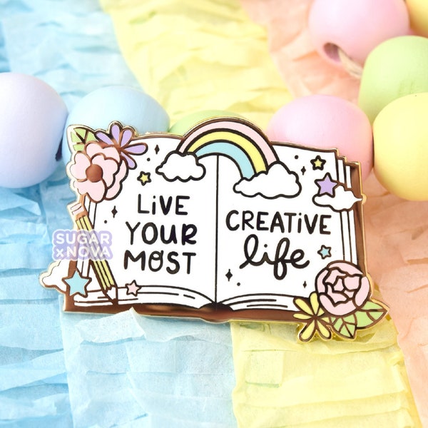 Creative Life Hard Enamel Pin // Sketchbook, Rainbow, Illustrator, Artist, Art, Pencil, Colorful, Inspiration, Motivation, Teacher, Gift