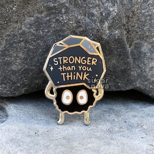 Stronger Than You Think Soot Sprite Enamel Pin // Kawaii, Fanart, Ghibli, Anime, Spirited Away, Cute, Motivational