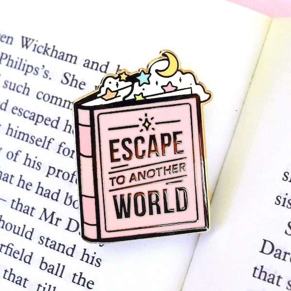 Escape to Another World Book Lover Enamel Pin