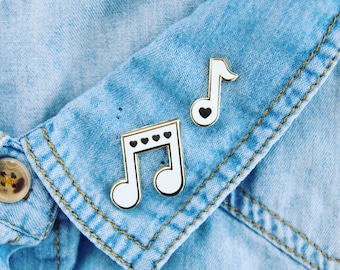 Music Note Hard Enamel Pin // Love, Band, Choir, Teacher, Gift, Orchestra, Heart, Valentine, Mini, Set, Musical, Theater