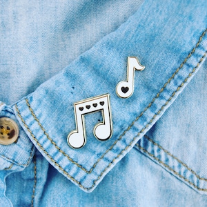 Music Note Hard Enamel Pin // Love, Band, Choir, Teacher, Gift, Orchestra, Heart, Valentine, Mini, Set, Musical, Theater image 1