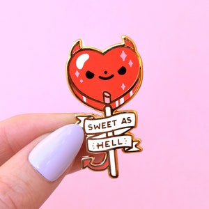 Sweet As Hell Lollipop Cute Devil Enamel Pin