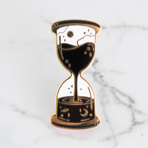 Hourglass Hard Enamel Pin Cosmic Space Witchy Time Etsy