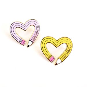 Pin de esmalte de artista "Make More Art Pencil"