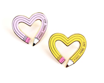 Make More Art Pencil Artist Enamel Pin