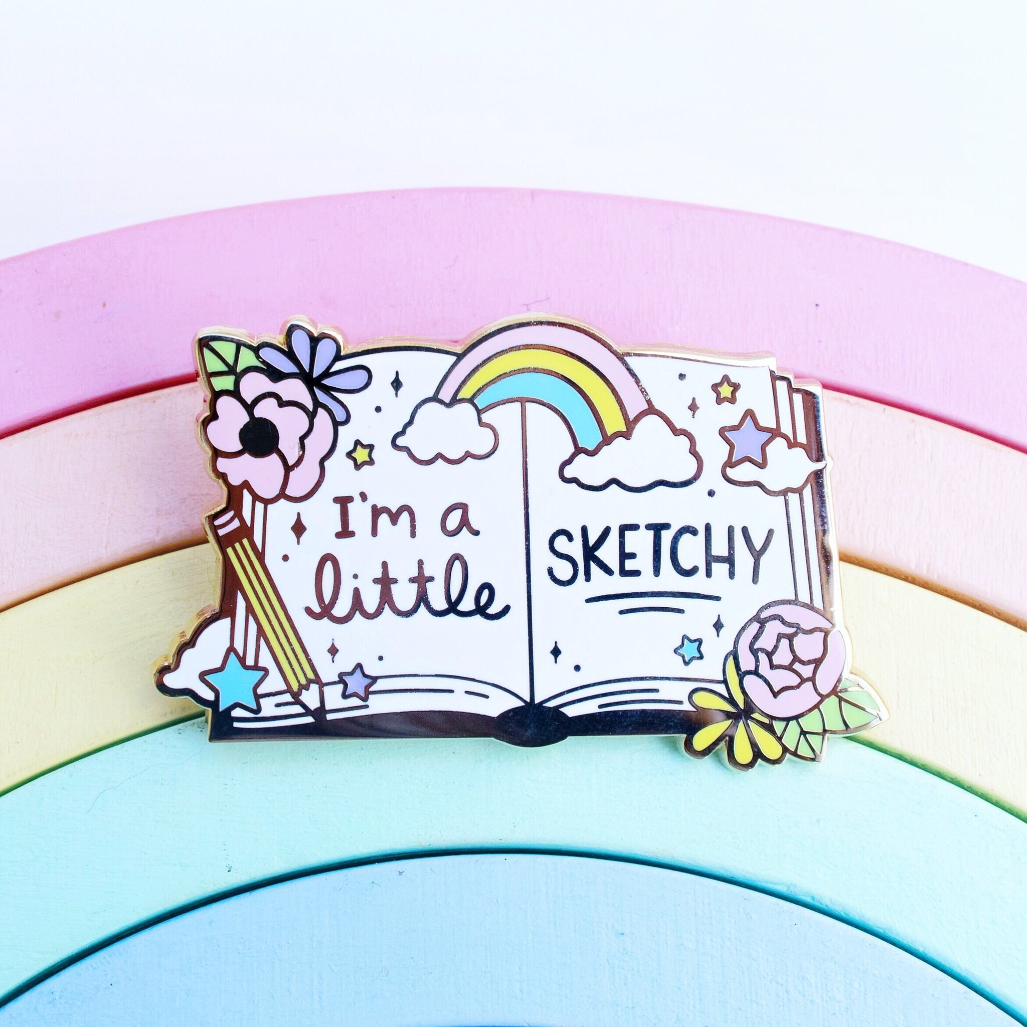 I'm Sketchy Hard Enamel Pin // Rainbow, Illustrator, Sketchbook, …