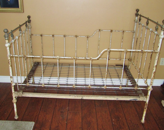Antique Childs Bed Cast Iron Bed Frame Crib Etsy
