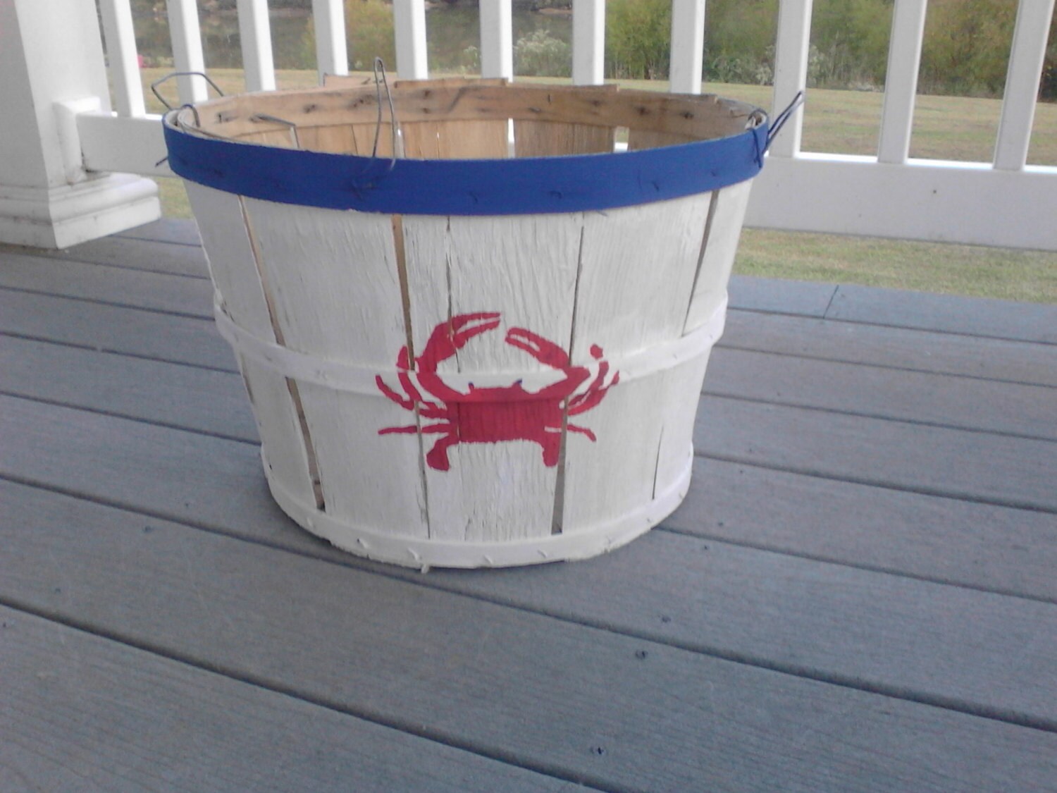 Eastern Shore Hand Painted Crab Bushel Basket with Crab Etsy