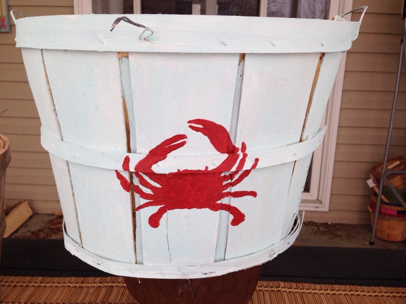 Eastern Shore Hand Painted Crab Bushel Baskets with Crab Etsy