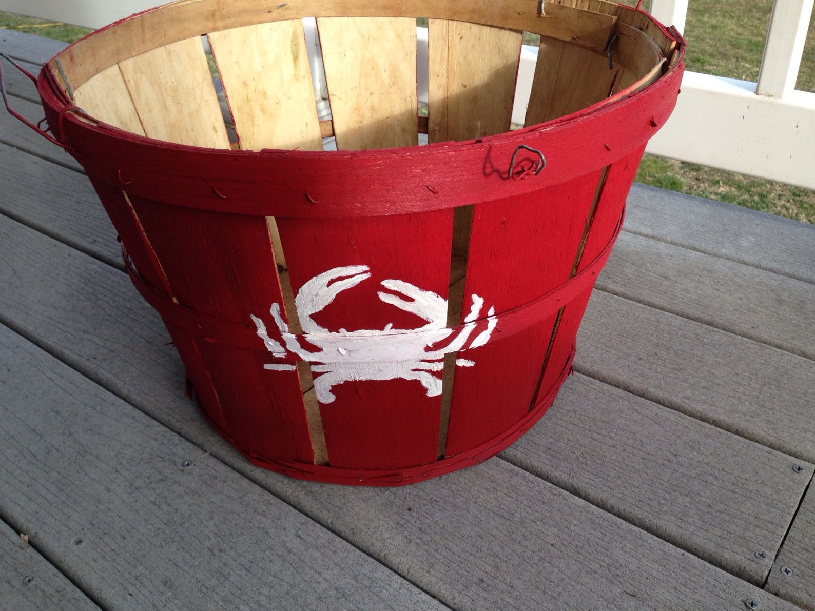Eastern Shore Hand Painted Crab Bushel Basket With Crab | Etsy