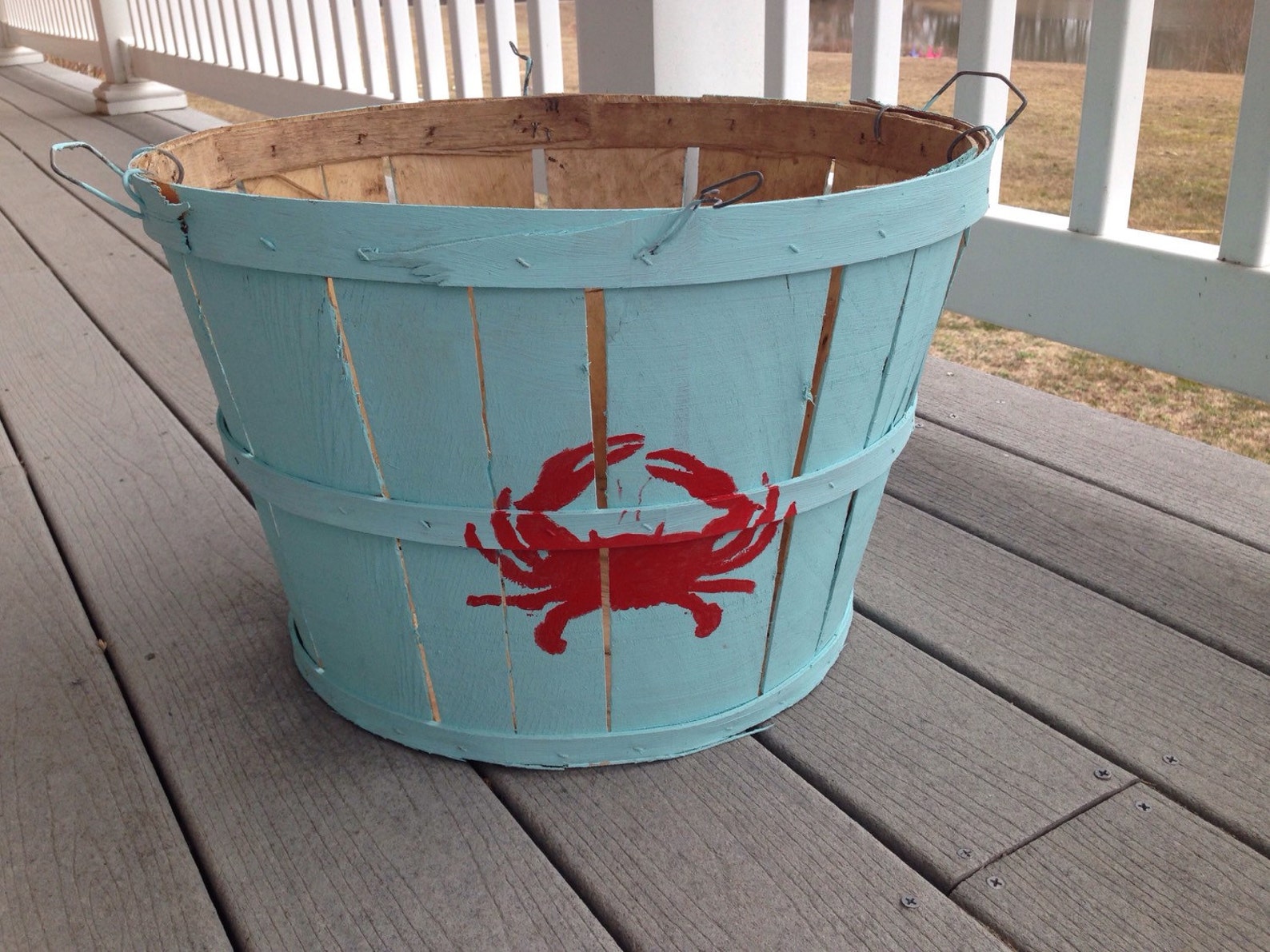 Eastern Shore Hand Painted Crab Bushel Baskets with Crab | Etsy