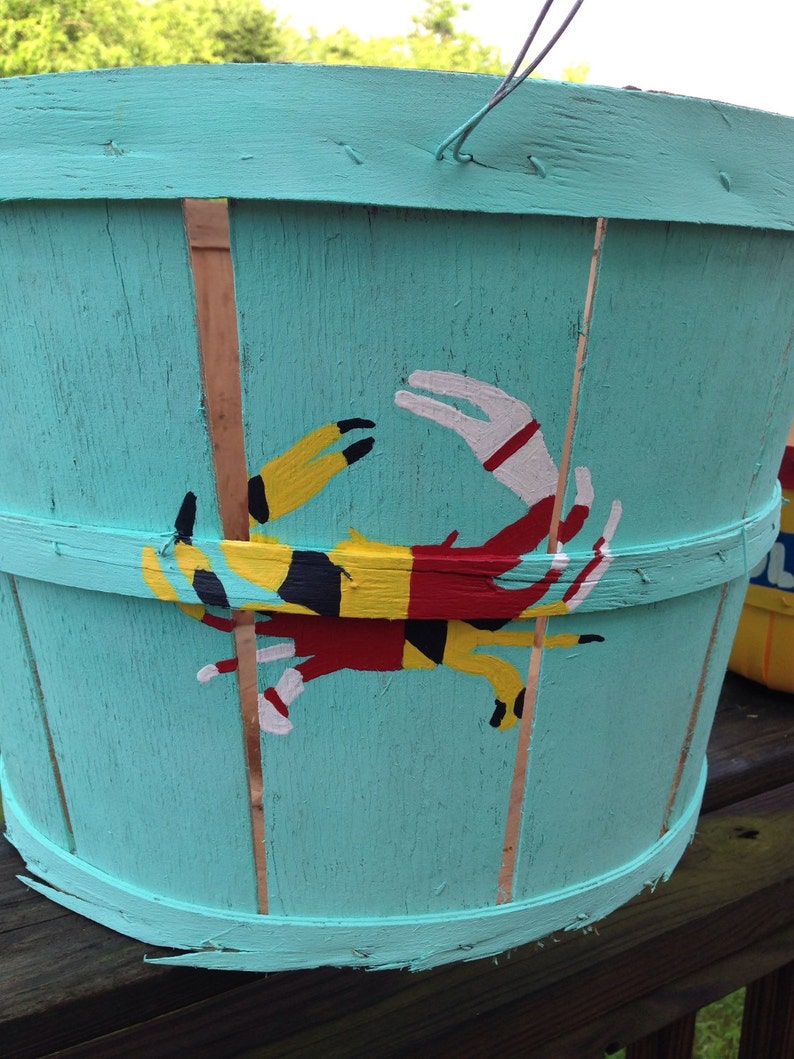 Eastern Shore Hand Painted Crab Bushel Basket with