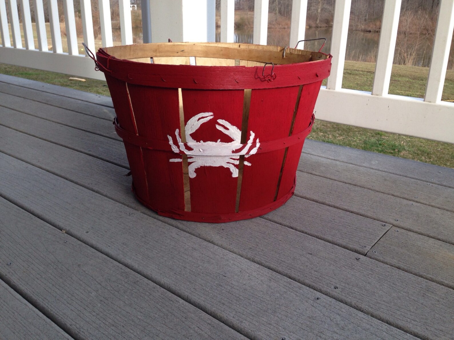 Eastern Shore Hand Painted Crab Bushel Basket With Crab | Etsy