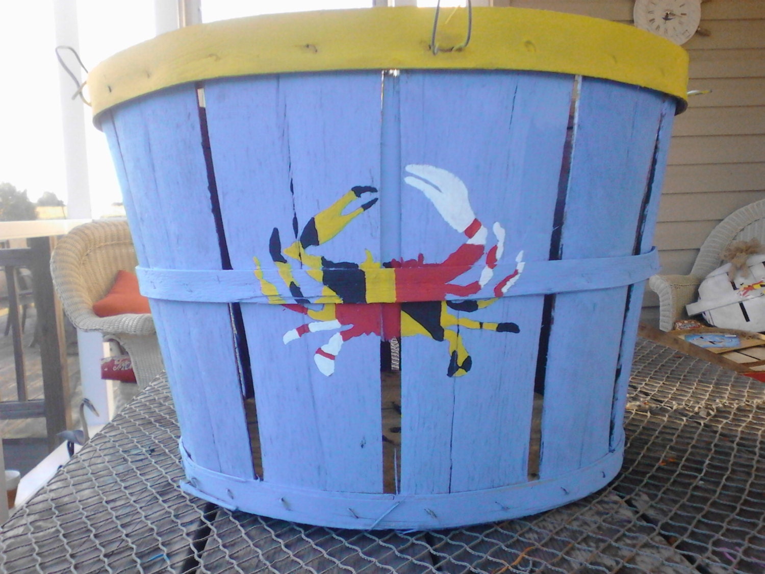 Eastern Shore Hand Painted Crab Bushel Baskets with Maryland Etsy