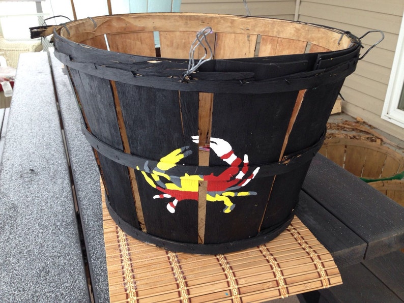 Eastern Shore Hand Painted Crab Bushel Basket With Maryland Etsy