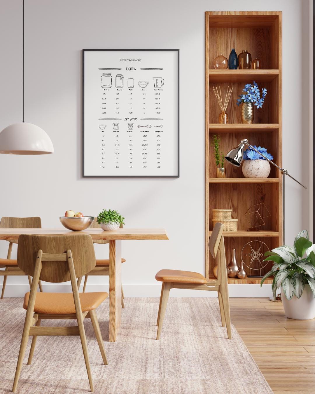 Kitchen Conversion Chart Digital Art - Etsy