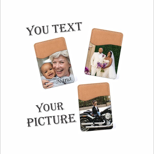 Personalized Cell Phone Wallet, Custom Phone Wallet, Phone Wallet Stick On, Phone Card Holder, Phone Wallet, Cell Phone Card Caddy