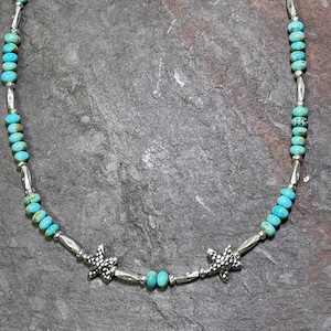 Star Fish - AAA Kingman Turquoise and Hill Tribe Silver Necklace
