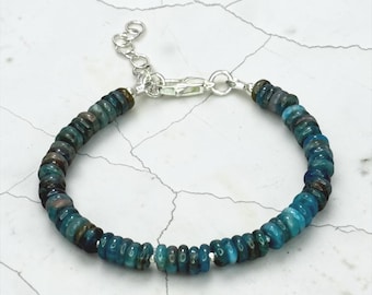 Apatite - Sterling Silver Stackable Bracelet