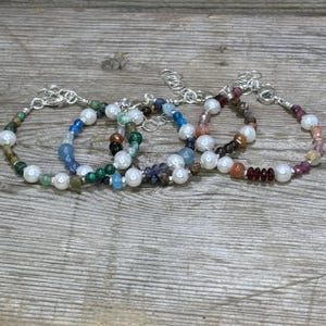 Merry Go Round - Mixed Medley Gemstones and Pearl Bracelet - Choose Your Colors