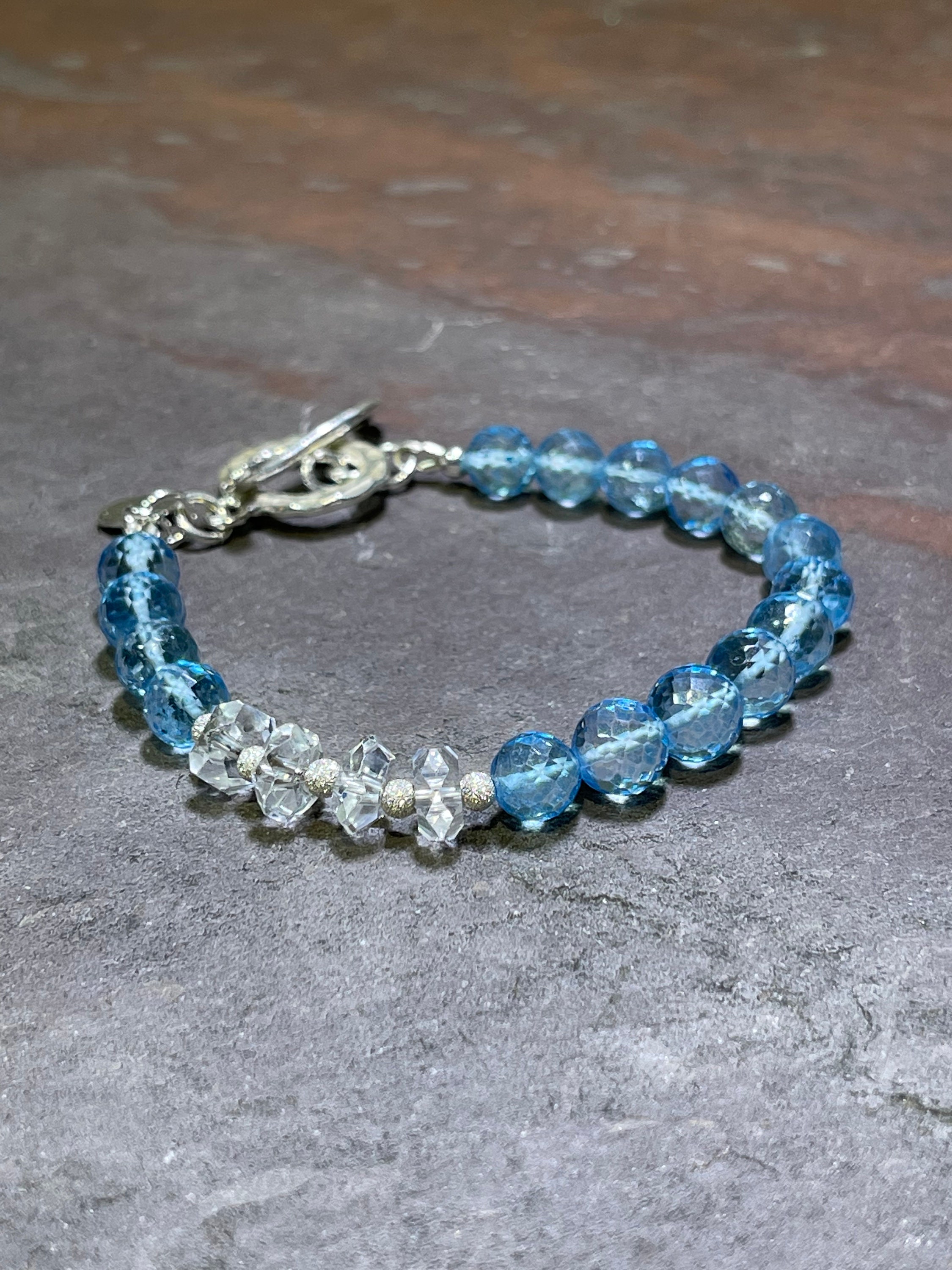 Buy Blue Topaz Quartz Crystal Bracelet. This is Truly A Beautiful Bracelet.  December Birthstone Great Gift for Any Lady That Wears Blue Online in India  - Etsy