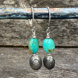 Sonoran Sunset - Beautiful Elisa Turquoise and Handmade Pure Silver Earrings