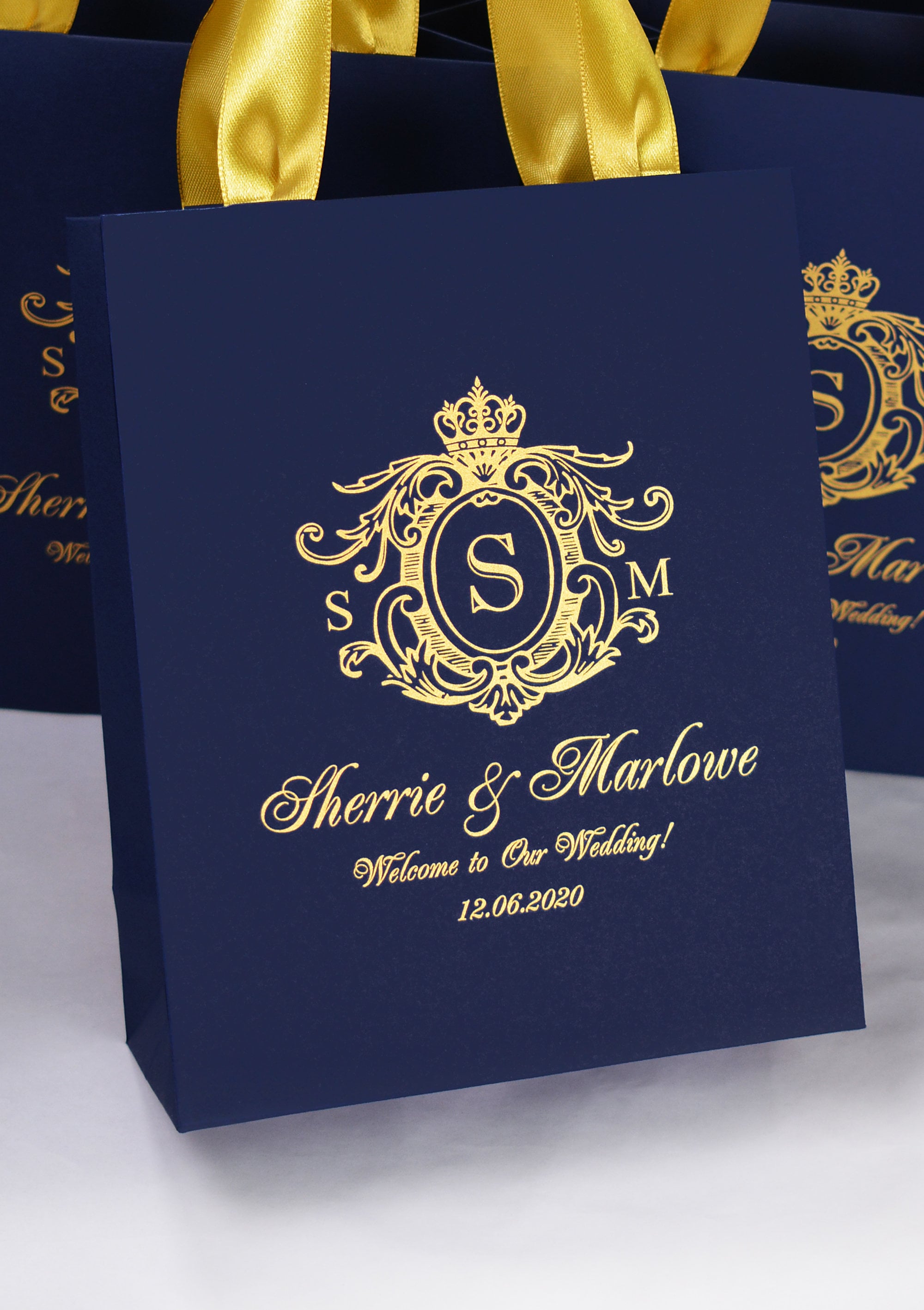 Blue and deals gold gift bags