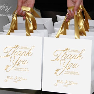 20 bolsas de papel kraft con etiquetas, cinta, regalo de boda, bolsas de  bienvenida para invitados de fiesta (bolsas marrones)