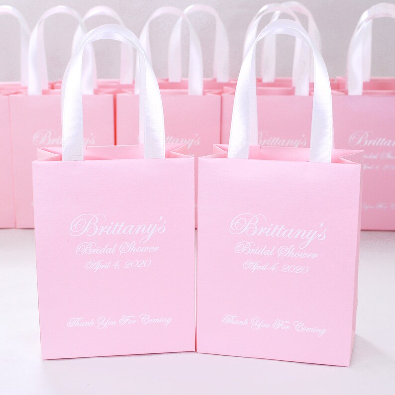 25 Bridal Shower Gift Bags With Satin Ribbon Handles and Your Etsy