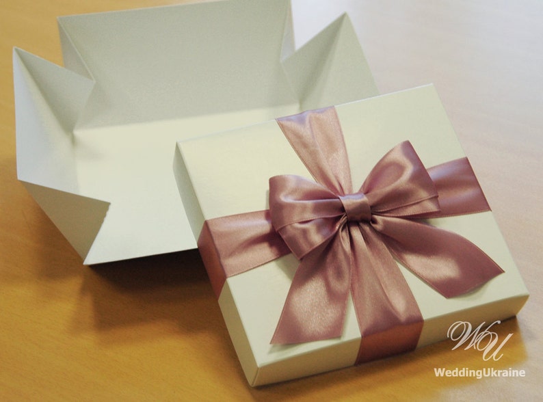 Rose Antique Gift Box Wedding Box With Satin Bow Custom Etsy