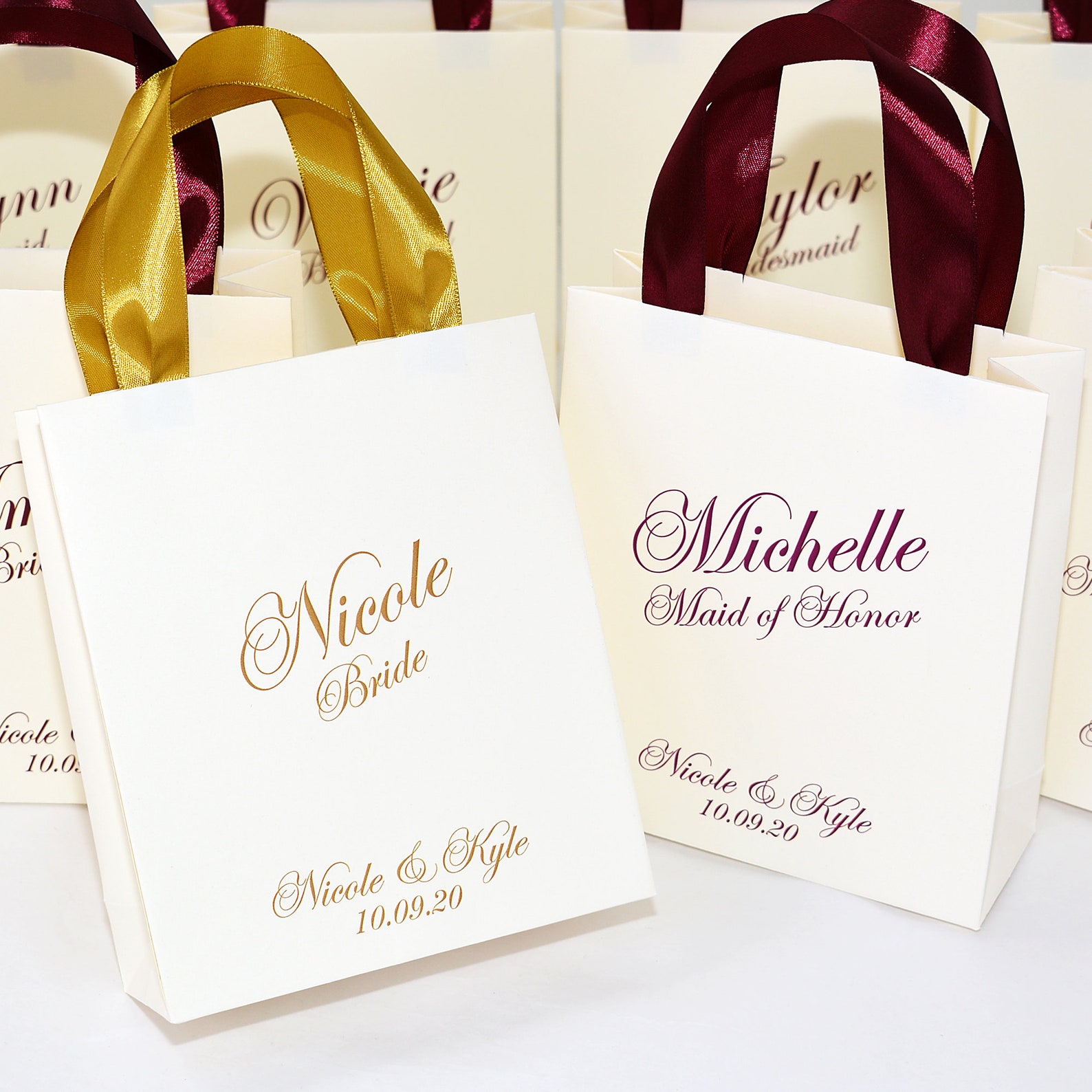 Bridesmaid Gift Bag With Custom Name, Elegant Personalized Gifts for ...