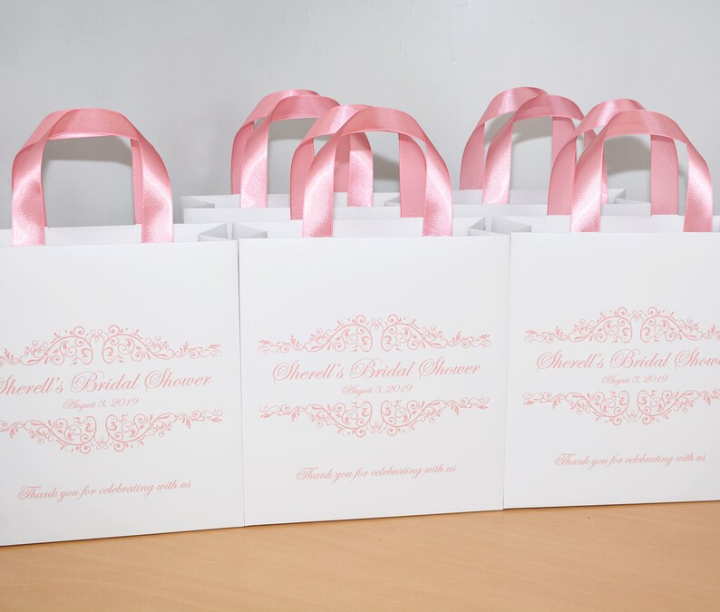 25 Blush Bridal Shower Gift Bags Personalized Wedding Party - Etsy