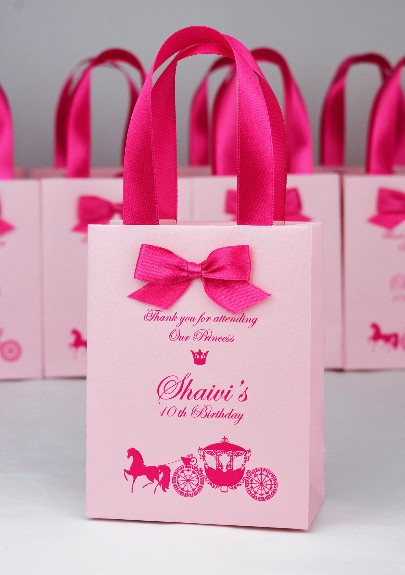 Elegant Pink Birthday gift bags for party favor for guests Etsy